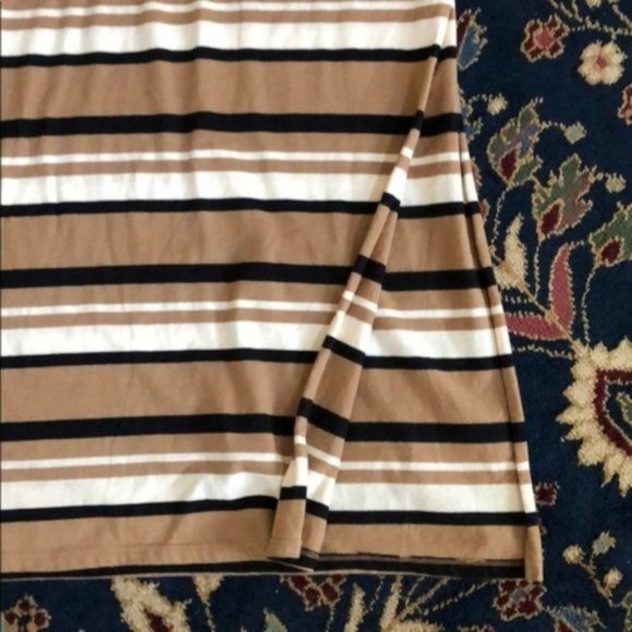 ASOS Sisley Sleeveless Jersey Stripe Dress Midi Slit - Picture 3 of 5